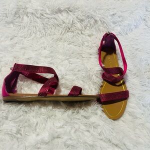 Enzo Angiolini Flat Zip Ankle Sandal NWOB